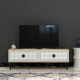 Hanah Home Yuka 120 Soporte para TV Roble Zafiro y Blanco